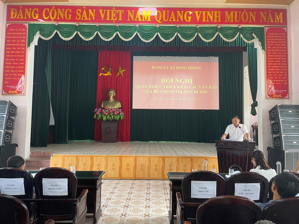 Đảng bộ xã Đồng Phong: Tổ chức Hội nghị Học tập, quán triệt, triển khai thực hiện các Nghị quyết của Trung ương