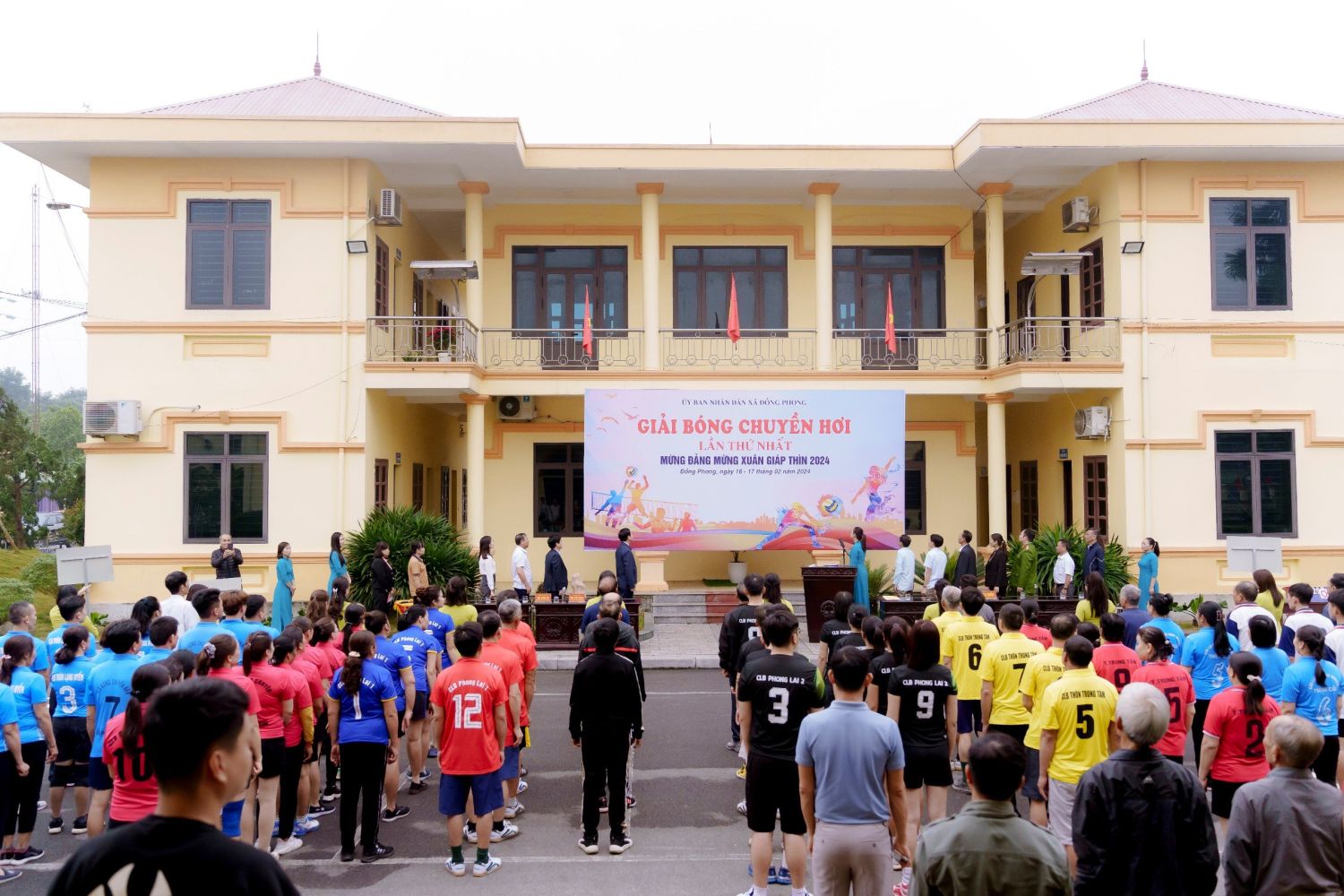 Xã Đồng Phong tổ chức giải bóng chuyền hơi nam, nữ xã Đồng Phong mừng Đảng mừng xuân Giáp Thìn năm 2024