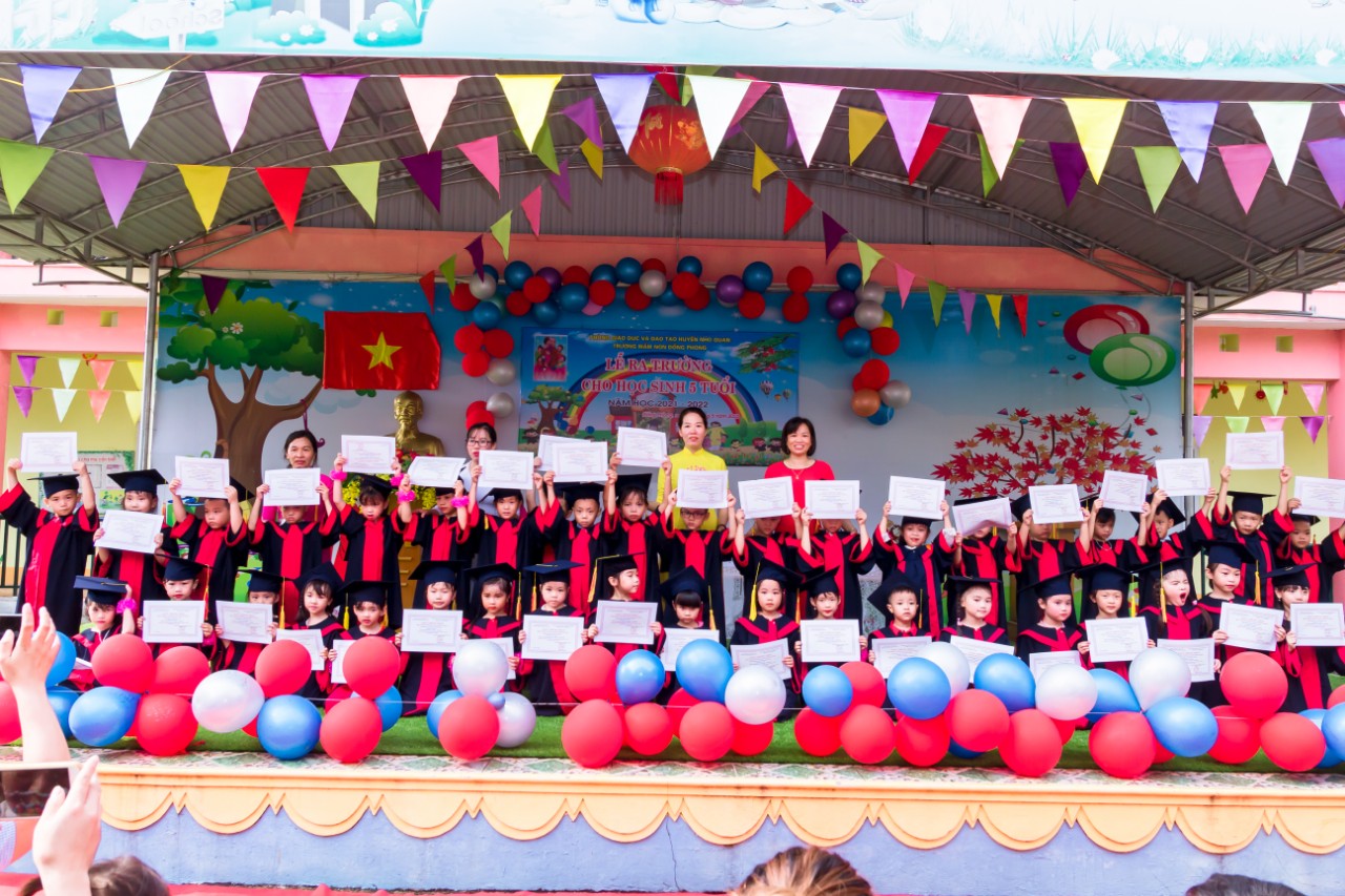 Lễ ra trường cho học sinh 5 tuổi trường Mầm non Đồng Phong, năm học 2021 - 2022